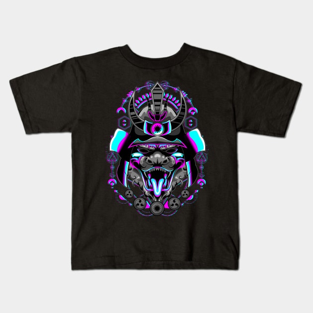 samurai mask japanese Kids T-Shirt by SHINIGAMII